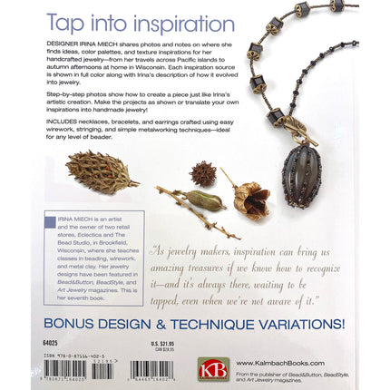 Irina's Inspirations for Jewelry book, jewelry making and design, crafting, stringing, how to create necklaces bracelets, author Irina Miech