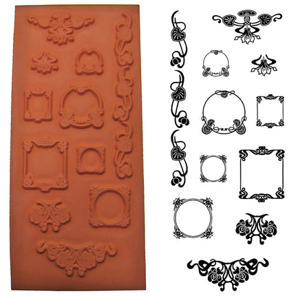 Art Nouveau Frames Metal Clay Stamp Set