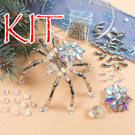 Kit Bejeweled Shimmering Christmas Tree Spider Ornament, Holiday Ornament, Tree Decoration Irina Miech