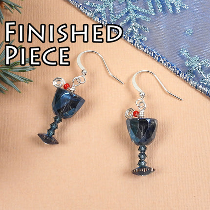 Kit Cocktail Earrings, Blue Lagoon, Holiday earrings, Christmas Earrings, New Years Earrings, Irina Miech
