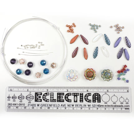 KIT Whimsical Dragonfly Suncatcher ornament, dragonfly, sun catcher decoration, Jeweled Wings colorway, Swarovski crystal beads, designer Irina Miech