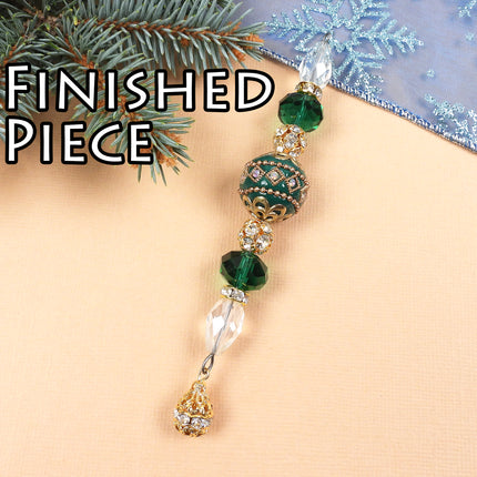 KIT Evergreen Bling Icicle ornament, Christmas tree ornament, designer Irina Miech