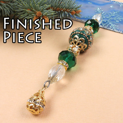 KIT Evergreen Bling Icicle ornament, Christmas tree ornament, designer Irina Miech