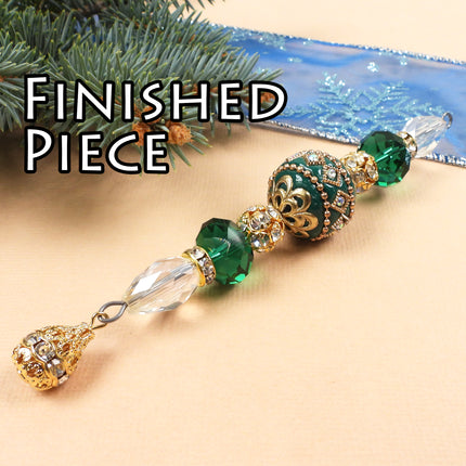 KIT Evergreen Bling Icicle ornament, Christmas tree ornament, designer Irina Miech