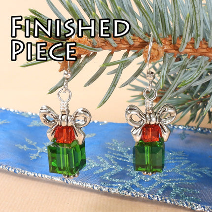 Kit Festive Gift Earrings, Holiday earrings, Traditional Christmas colors, red and green, Irina Miech