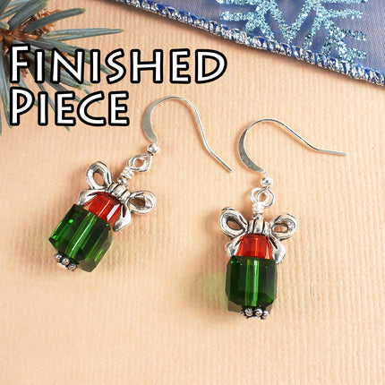 Kit Festive Gift Earrings, Holiday earrings, Traditional Christmas colors, red and green, Irina Miech