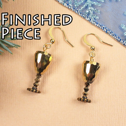 Kit Cocktail Earrings, Gold Royale, Holiday earrings, Christmas Earrings, New Years Earrings, Irina Miech