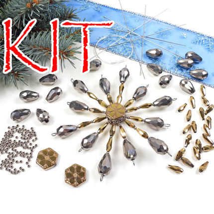 KIT Metalicious Snowflake Ornament, Christmas tree decoration, designer Irina Miech