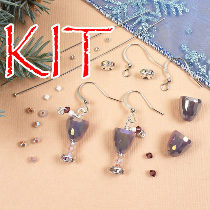 Kit Cocktail Earrings, Purple Passion, Holiday earrings, Christmas Earrings, New Years Earrings, Irina Miech