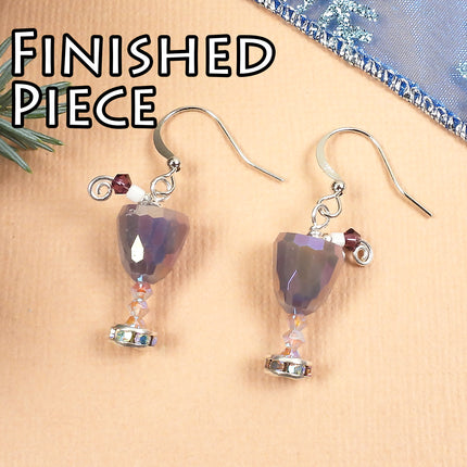Kit Cocktail Earrings, Purple Passion, Holiday earrings, Christmas Earrings, New Years Earrings, Irina Miech