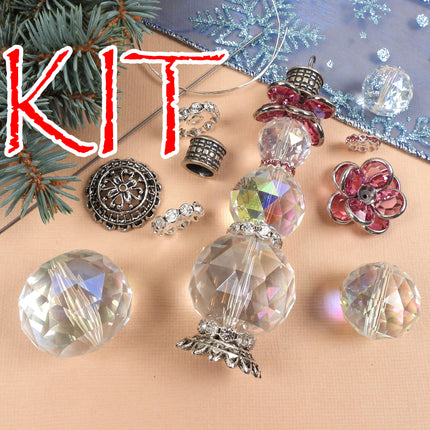 Kit Rose Snowman ornament, Swarovski crystal, fun holiday Christmas tree decoration