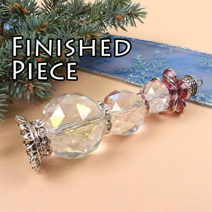 Kit Rose Snowman ornament, Swarovski crystal, fun holiday Christmas tree decoration