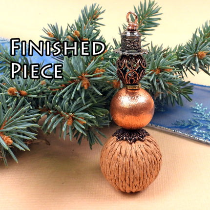 Kit Rustic Mixed Metals Snowman ornament pendant, fun holiday Christmas tree decoration