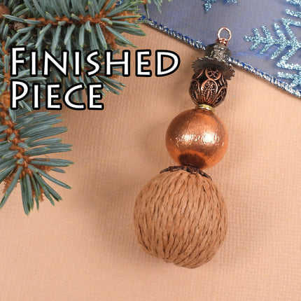 Kit Rustic Mixed Metals Snowman ornament pendant, fun holiday Christmas tree decoration