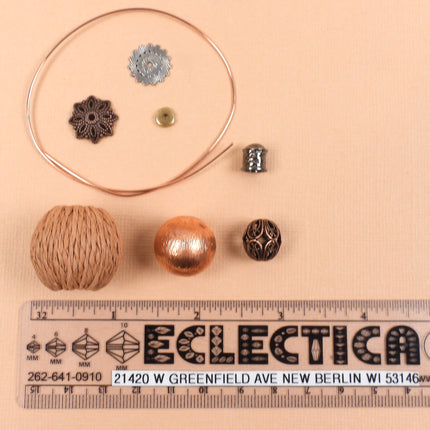 Kit Rustic Mixed Metals Snowman ornament pendant, fun holiday Christmas tree decoration
