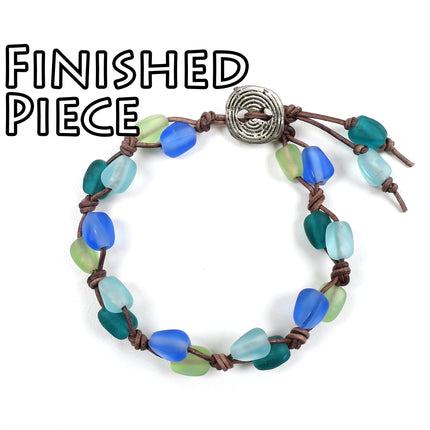 KIT Sanibel Island leather bracelet, beach glass colorway, beach bracelet, designed by Irina Miech