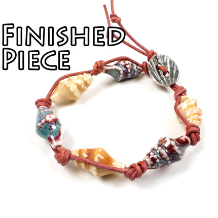 KIT Sanibel Island leather bracelet, Hawaiian shells colorway, beach bracelet, designed by Irina Miech