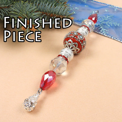 KIT Santa's Sleigh Bling Icicle ornament, Christmas tree ornament, designer Irina Miech