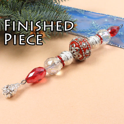 KIT Santa's Sleigh Bling Icicle ornament, Christmas tree ornament, designer Irina Miech