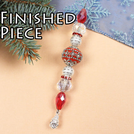 KIT Santa's Sleigh Bling Icicle ornament, Christmas tree ornament, designer Irina Miech