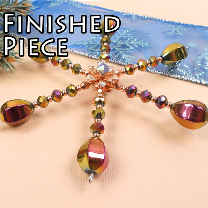 KIT Snowflake in Bloom ornament, Rose Gold Blush colorway, designer Irina Miech