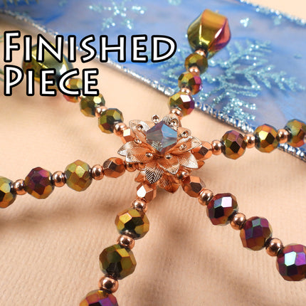 KIT Snowflake in Bloom ornament, Rose Gold Blush colorway, designer Irina Miech