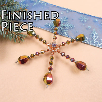 KIT Snowflake in Bloom ornament, Rose Gold Blush colorway, designer Irina Miech