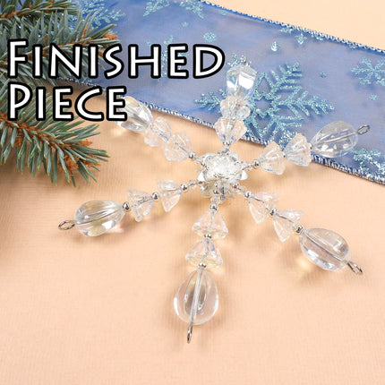 KIT Snowflake in bloom ornament, Silver and Ice colorway, designer Irina Miech