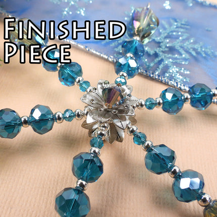 KIT Snowflake in Bloom ornament, Silver Teal colorway, designer Irina Miech