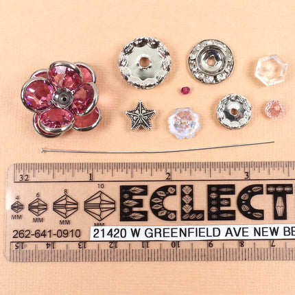 KIT Christmas Tree Ornament, Christmas tree pendant, Sparkly Rose colorway, designer Irina Miech