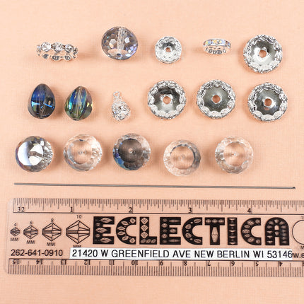 KIT Sparkly Wonderland Icicle ornament, Arctic Blue, Christmas tree ornament, designer Irina Miech