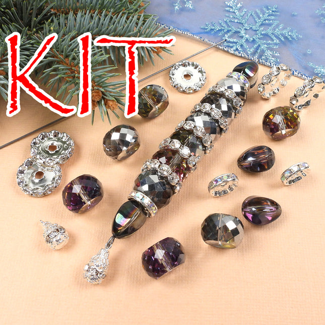 KIT Sparkly Wonderland Icicle ornament, Northern Lights, Christmas tree ornament, designer Irina Miech
