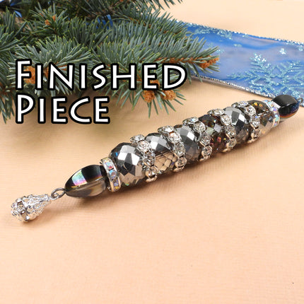 KIT Sparkly Wonderland Icicle ornament, Northern Lights, Christmas tree ornament, designer Irina Miech