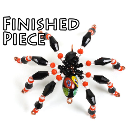 KIT Spooky Halloween Spiders, faceted glass beads, copper tone, ornament, decoration, Irina Miech