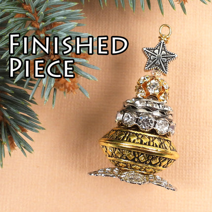 KIT Christmas Tree Ornament, Christmas tree pendant, Tinsel colorway, designer Irina Miech