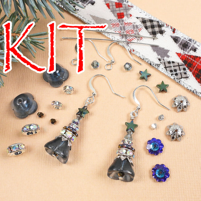 Kit Christmas Tree Earrings, Blue Spruce, Holiday earrings, Irina Miech