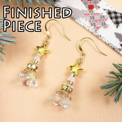 Kit Christmas Tree Earrings, Gilded White Christmas, Holiday earrings, Irina Miech