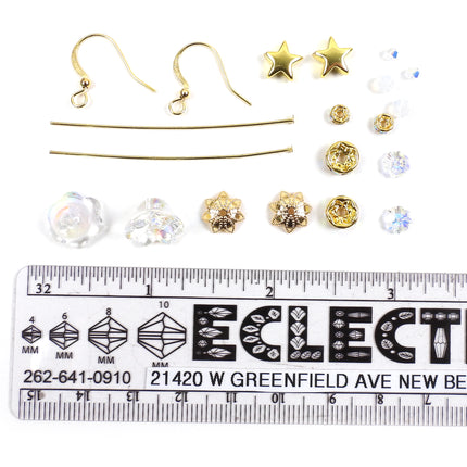 Kit Christmas Tree Earrings, Gilded White Christmas, Holiday earrings, Irina Miech