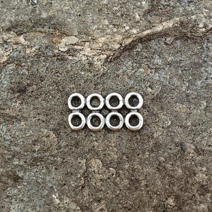6 pcs filigree multihole loop components, antiqued silver plated brass, 8 loop flat rectangular shape, Irina Miech, 15mm x 7mm,