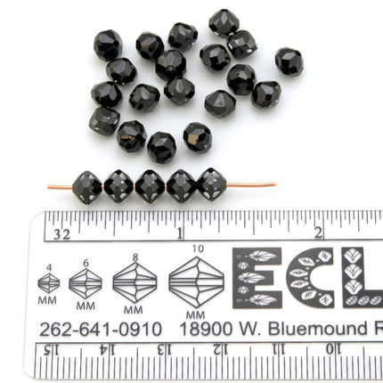 24 pcs Swarovski crystal Cosmo Jet beads, article 5309, Irina Miech, 6mm