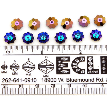 12 pcs Swarovski crystal heliotrope flower beads, article 3700, margarita, Irina Miech, 8mm