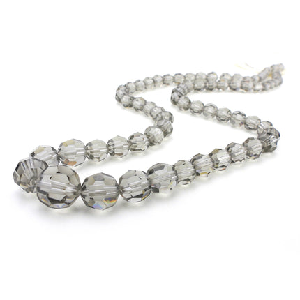 One strand of vintage Swarovski crystal beads, Starlight faceted round article 335, graduated 4mm to 8mm, Irina Miech