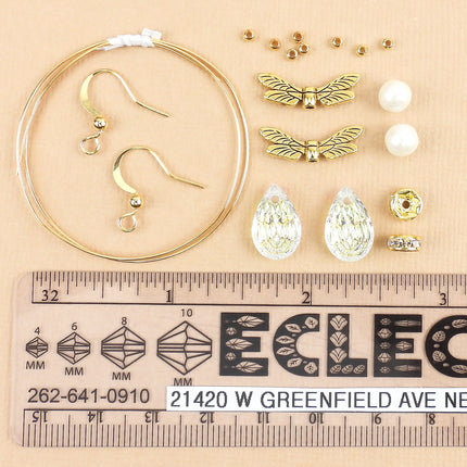KIT Dancing angel earrings, gold tone holiday theme jewelry, designer Irina Miech