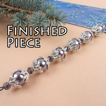 KIT Lavender icicle ornament, Swarovski pearls, light purple elegant Christmas tree decoration, designer Irina Miech