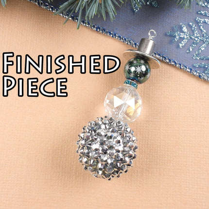 Kit Sparkly snowman ornament, silver tone, fun holiday Christmas tree decoration, pendant, designer Irina Miech