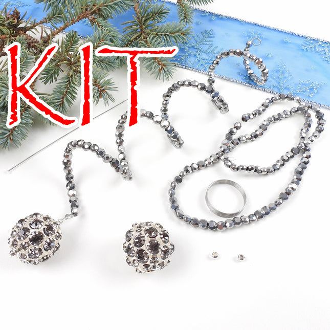 KIT Sparkling glass holiday suncatcher ornament, helix shape, sun catcher decoration, designer Irina Miech